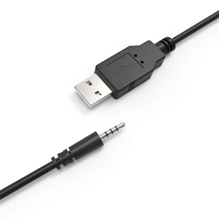 USB към 2,5 мм кабел за зареждане, 1 м, черен