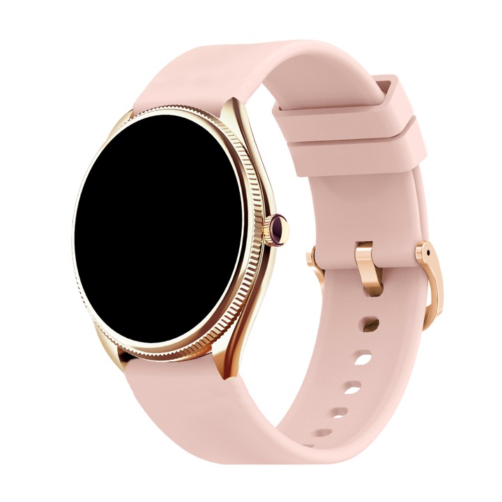 Smartwatch VL60 Pro 2025 pentru Femei – PRO Eleganta, Rafinament, Feminin si Inteligent, Apeluri Bluetooth, Ecran AMOLED 466×466, Monitorizare Somn & Puls, AI Voice Assistant, Multisport, Management menstrual, Rezistent la apa, Roz, Curea din Silicon