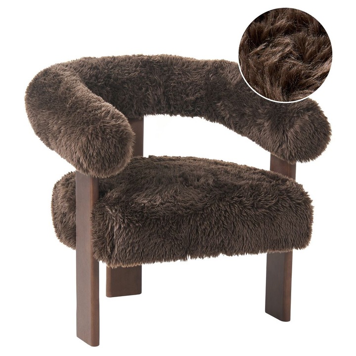 Fotoliu Ilbro Blana sintetica Maro inchis