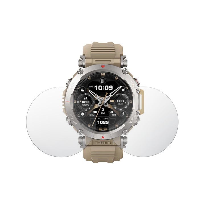 Set 2X Folie Protectie Ecran iSkinz pentru Amazfit T-Rex Ultra, Invisible Skinz UHD AutoRegeneranta, Siliconica Adeziva si Flexibila
