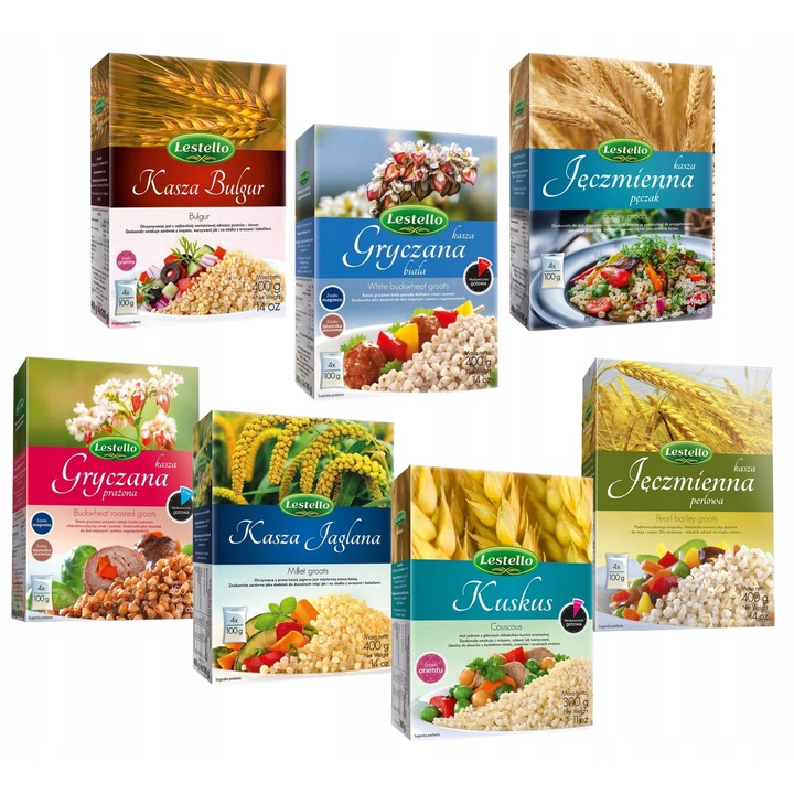 Set de cereale Lestello, 7 tipuri, 4x100g, natural, sanatos