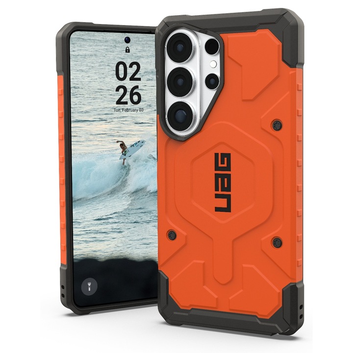 Husă UAG Pathfinder Magnetic, protecție TPU, porturi exacte, portocalie, pentru Samsung Galaxy S26 Ultra