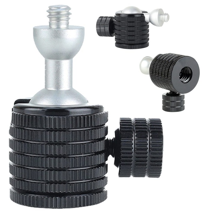 Trepied Megara KULOWA 360, aluminiu, negru, 45 mm, suport 1/4" la 3/8"