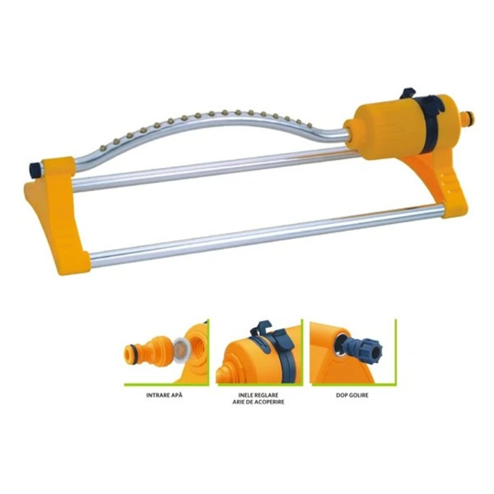 Aspersor Grunman DY7021, oscilant, metal, 5 bar, reglabil 0 - 180 grade