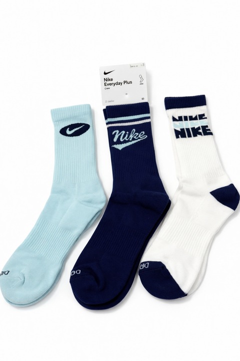 Sosete barbati Nike Everyday Plus, 3 perechi, alb/negru/gri, EUR 42-46