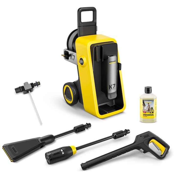 Aparat de spalat cu presiune Karcher K 7 Comfort Premium eco!Booster, 3000 W, debit 600 l/h, presiune 180 bar, motor racit cu apa, furtun presiune 10 m, maner telescopic, Pistol presiune G 180 Q COMFORT!Hold, Lance 4-in-1 Multi Jet, Lance eco!Booster