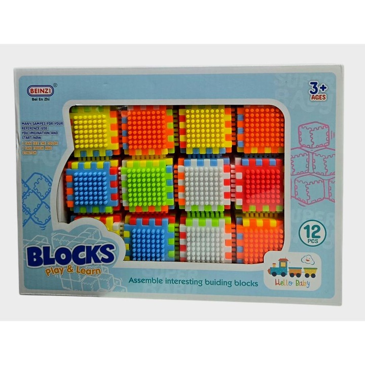 Set constructii 12 cuburi puzzle