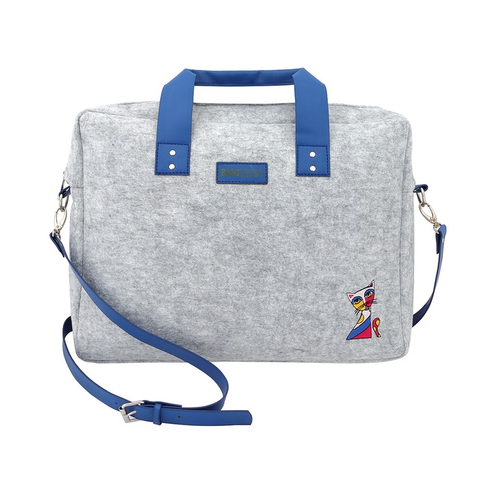 BiggDesign laptoptáska, bagoly és város mintával, nagy kapacitású, 39x32 cm, nőknek