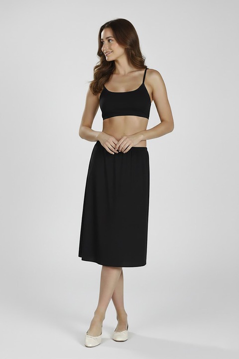 Jupa dama sub genunchi, negru, Negru