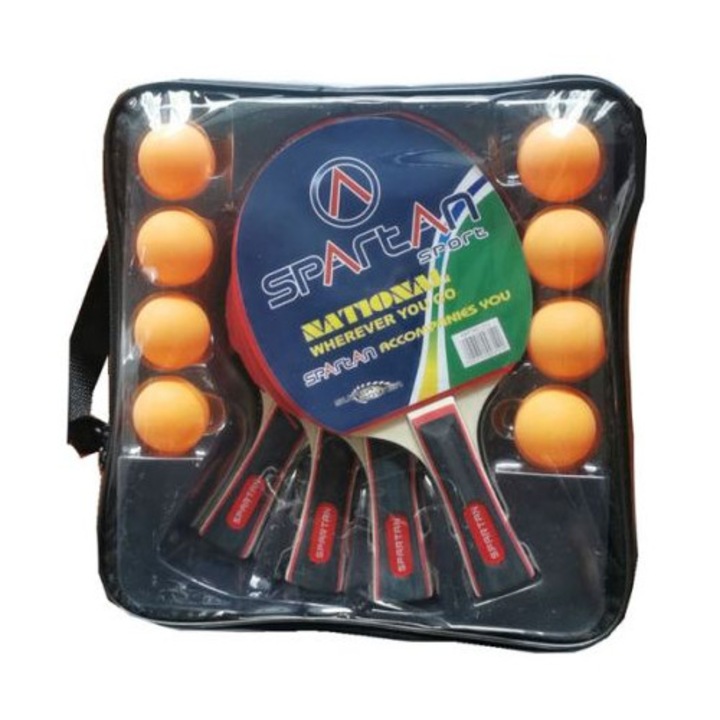 Set palete tenis de masă Spartan, incluzând husă, pentru începători, hobby