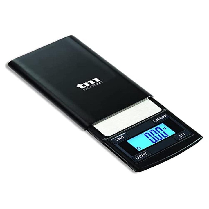 TM ELECTRON tmpbs002, Cantar de buzunar, digital, precizie cu capacitate maxima de 100 g, comutator de oprire automata si cantar de bucatarie cu zero automat, W