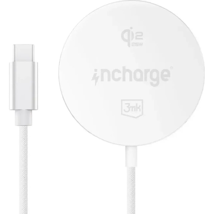 Încărcător wireless 3MK Align Qi2.2 25W Alb