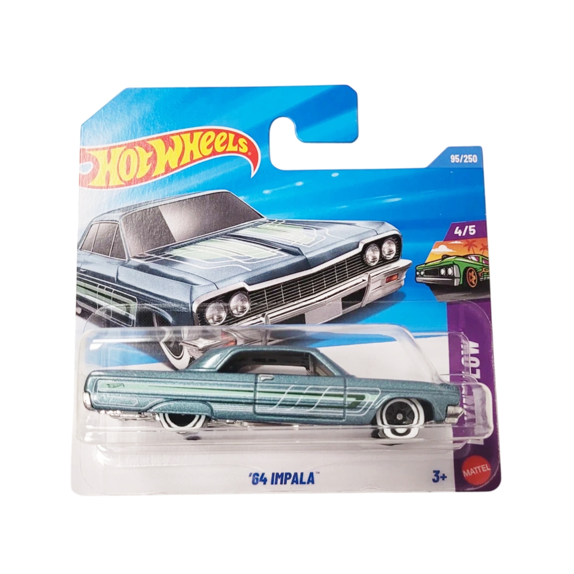 Masinuta Hot Wheels, '64 Impala, albastru, scara 1:64, model 2026