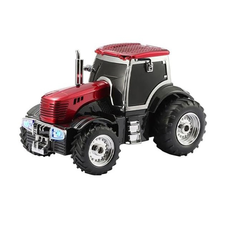 Boxa Portabila 10W, Design Tractor rosu, Bluetooth, FM, TWS, USB, TF Card