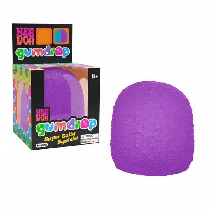 Jucărie antistres NeeDoh GumDrop, mov, 6, 3 cm, material elastic