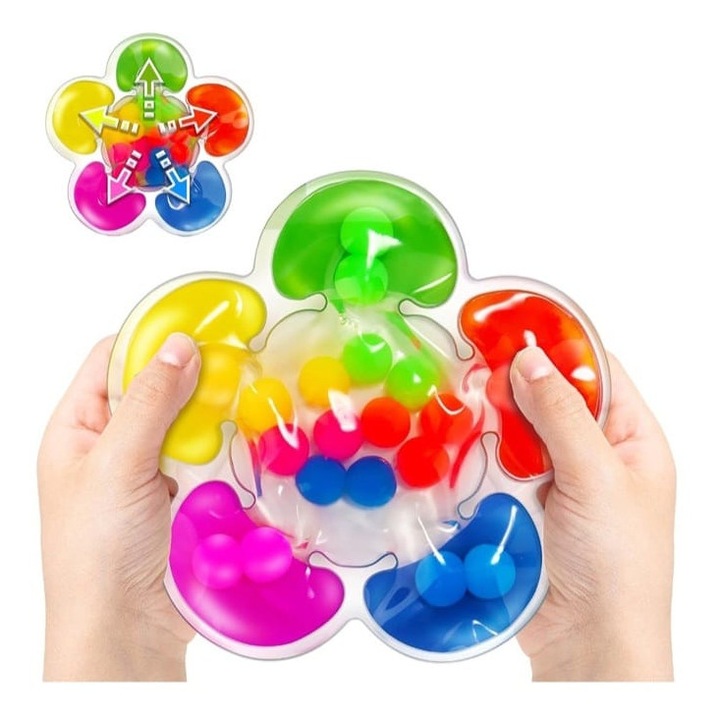 Jucărie senzorială antistres MASHASHOP, floare, multicolor, 14.2x14.2cm