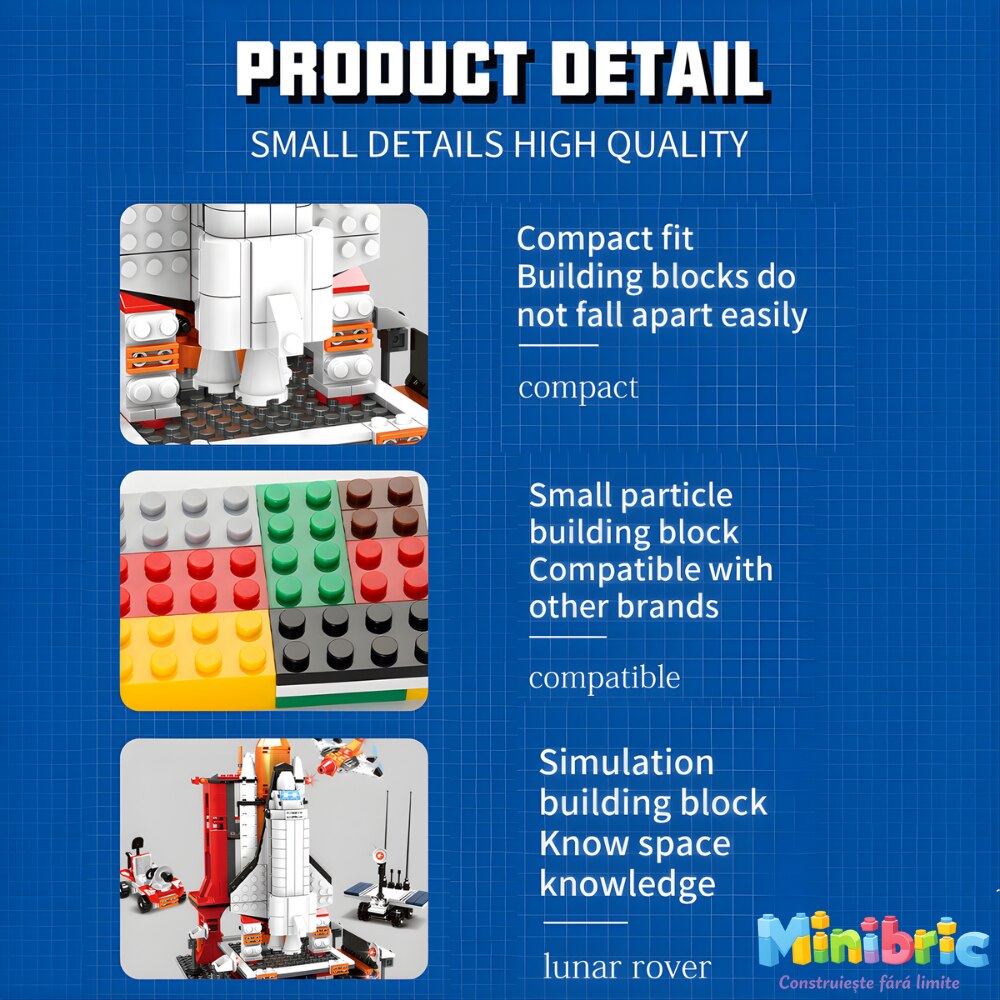 Set de Constructie cu Piese Tip Blocuri Constructie MiniBric