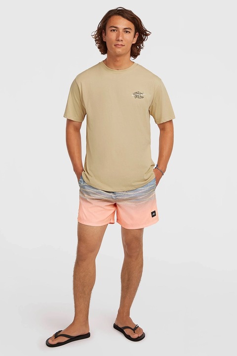 O'Neill, Pantaloni scurti cu model si talie ajustabila, Albastru pastel/Roz pastel