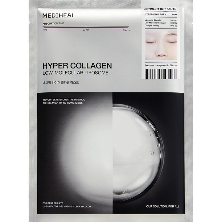 Masca de fata, MEDIHEAL, Hyper Collagen Hydrogel, 35 gr