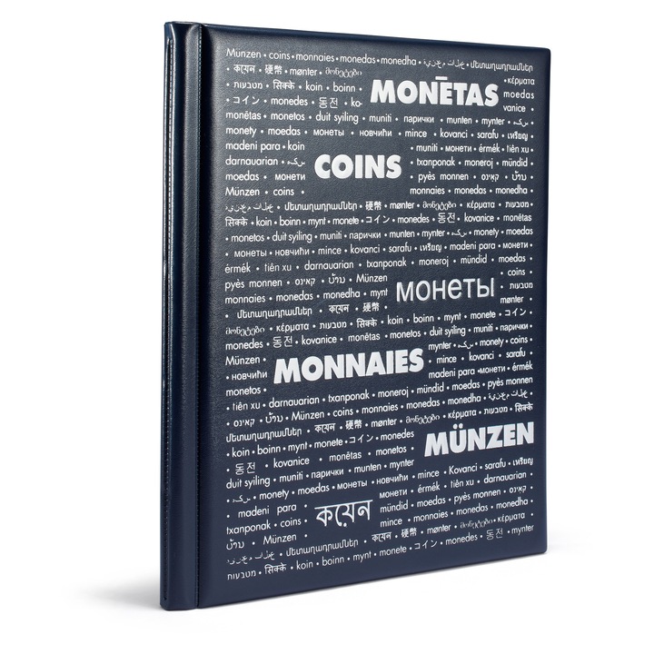 Album Leuchtturm pentru monezi, albastru închis, 200 rame, 245x307x40mm