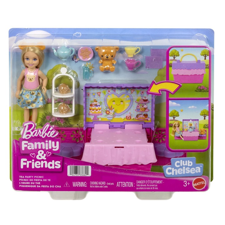 Chelsea babakészlet, Mattel, teaparti, kiegészítők, többszínű