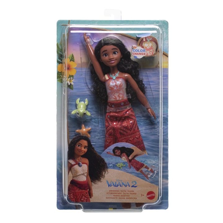Vaiana baba készlet, Mattel, színváltós, kiegészítőkkel, 29cm