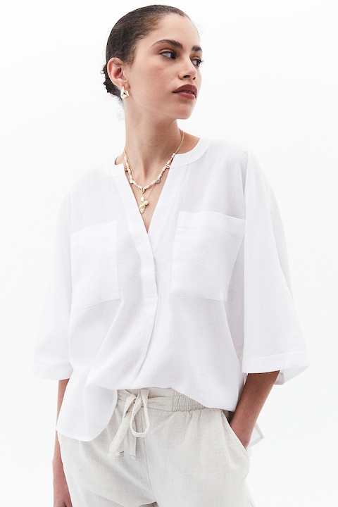 OXXO, Camasa lejera din bumbac, Alb