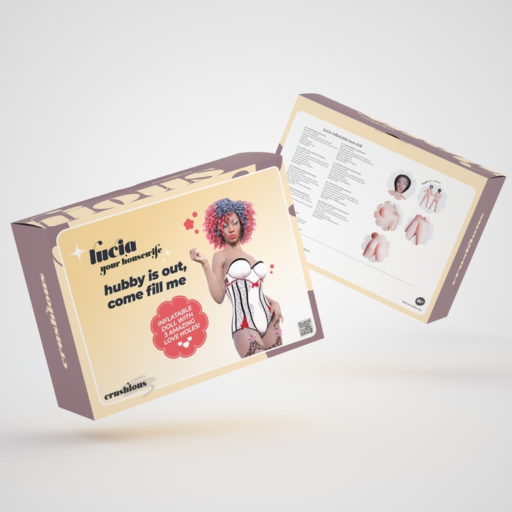 Felfújható baba, Crushious, Lucia háziasszony, 3 behatolási zóna, 1,55 m, ébenfa