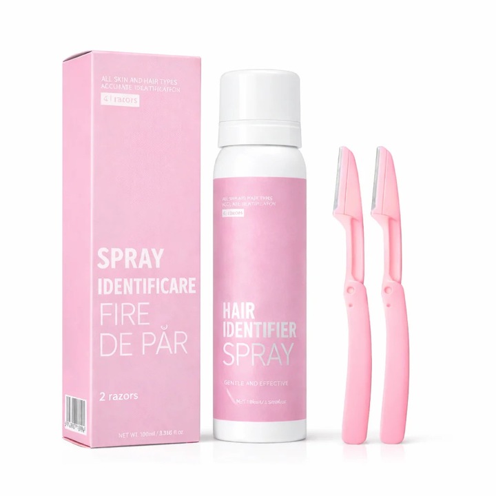 Spray pentru evidentierea parului facial cu 2 lame incluse – pentru indepartare precisa si sigura, 100 ml