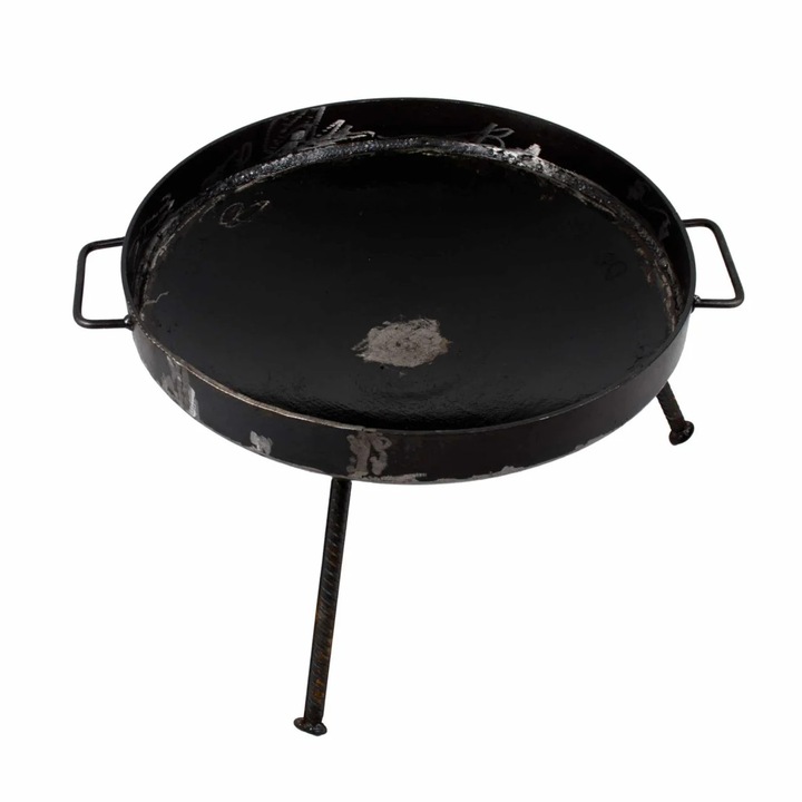 Gratar disc din otel, picioare detasabile, diametru 51 centimetri, cu margine de 5 cm