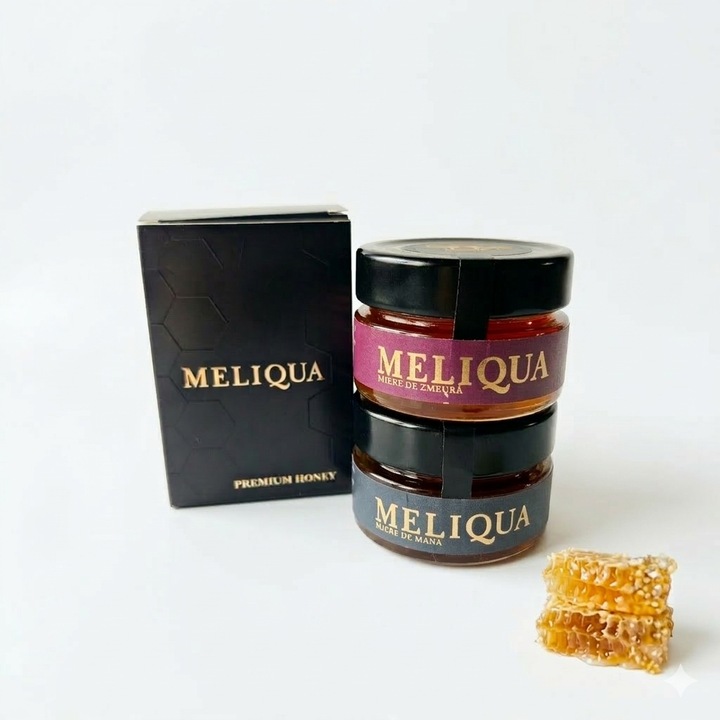 Combo Box Miere, MELIQUA, zmeura si mana, 2x125g