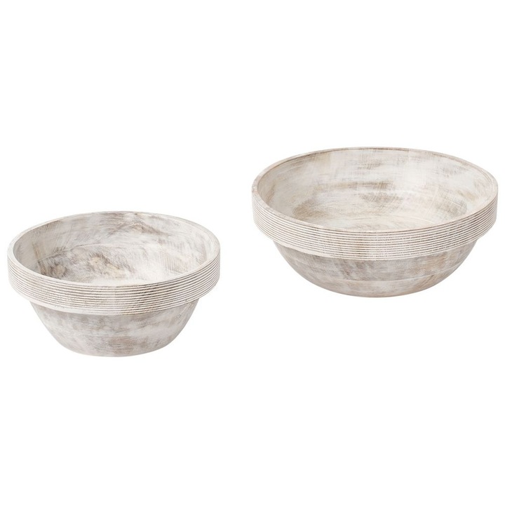 Set de 2 boluri decorative Minya Lemn de mango Maro deschis