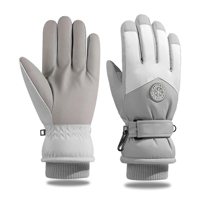 Téli sportkesztyű, DONFANLIA, vízálló, érintőképernyős, csúszásmentes, szürke, univerzális méret