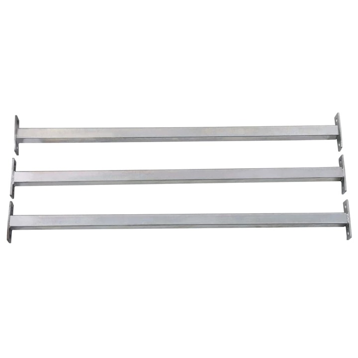 Set 3 bare de siguranță pentru feronerie, Hessa, lungime ajustabilă 70-120 cm, argintiu, metal