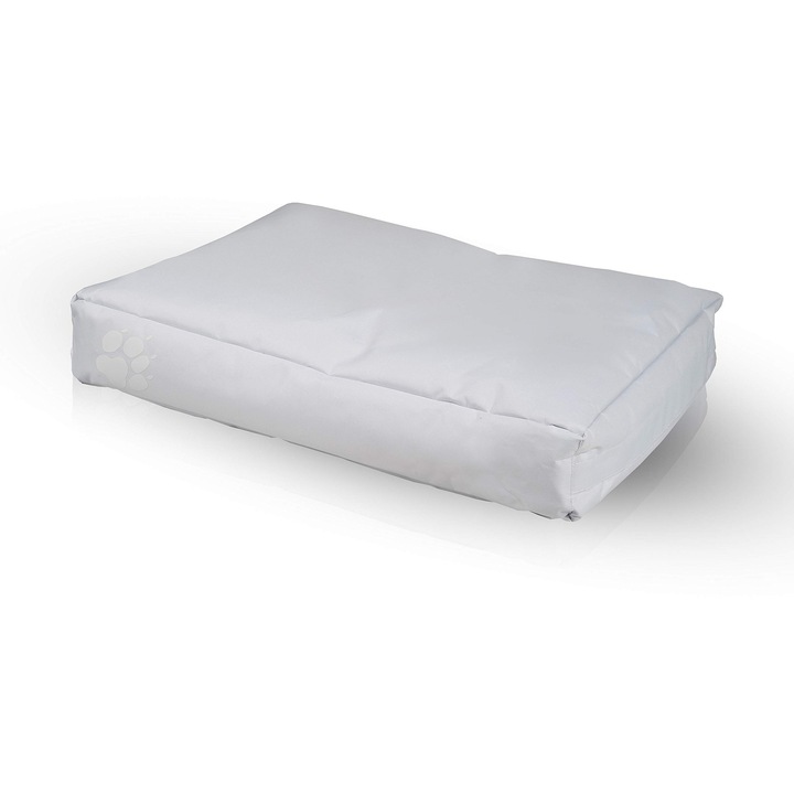 Легло за Кучета Ecopuf L, 80x120см, Ортопедичен Матрак с Пълнеж от Топчета от Полистирол, Устойчив на Замърсяване, Сив