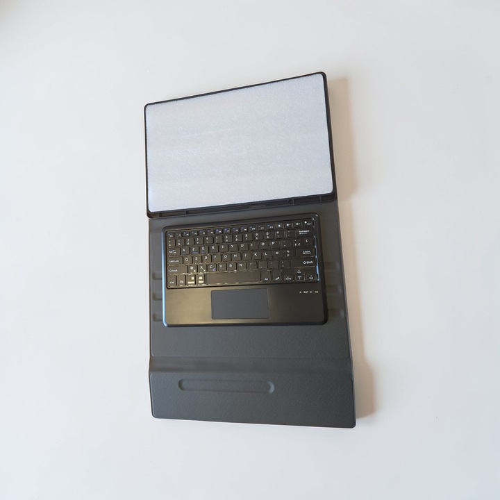 Husă și tastatură pentru tabletă, 14.6 inchi, Bluetooth, design 2-in-1, negru