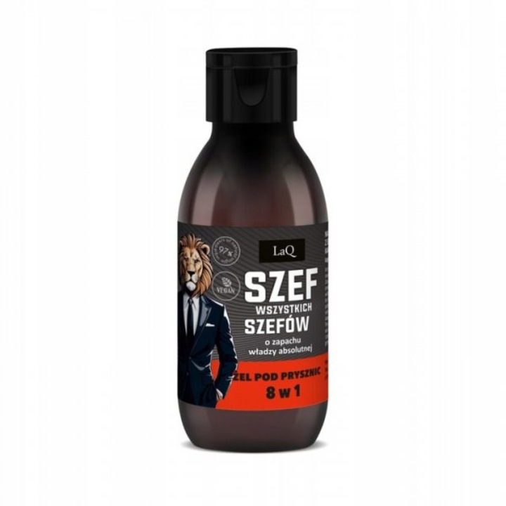 LaQ 8 az 1-ben férfi tusfürdő, mélytisztító, hidratáló, férfias illat, 100 ml