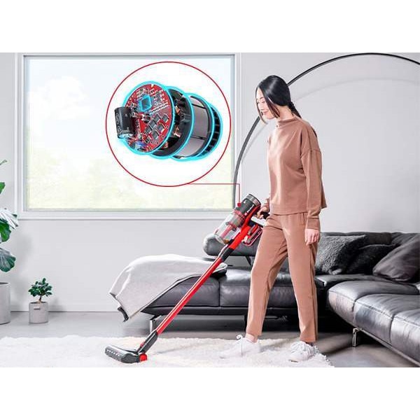 Aspirator vertical fara fir Einhell TE-SV 18/270 Li BL-Solo Power X-Change, 18 V, Brushless, 270 mbar, fara sac, 3 moduri de putere, sistem de filtrare in 3 etape, incl. accesorii, fara baterie