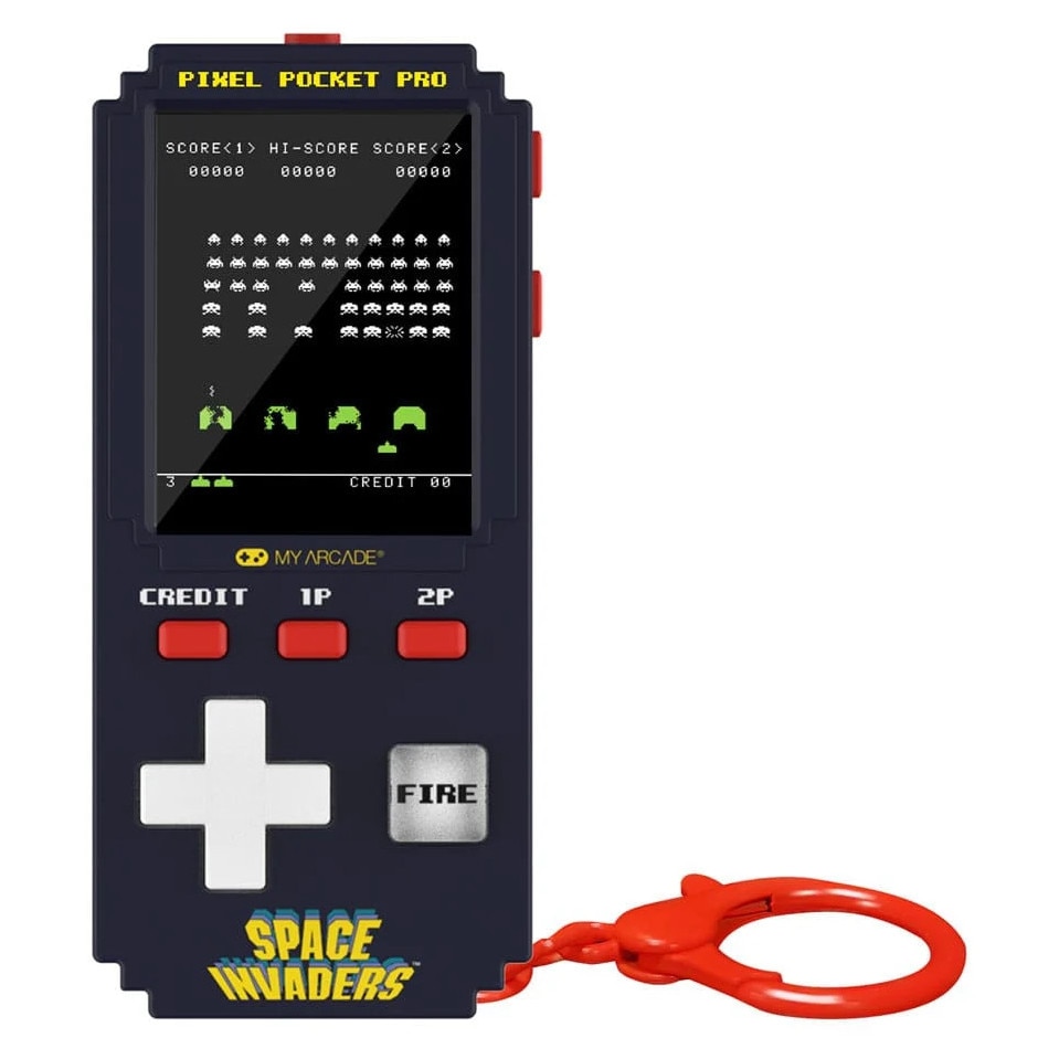 Mini consolă portabilă Space Invaders Pixel Pocket Pro, ecran color 2 inch, design compact