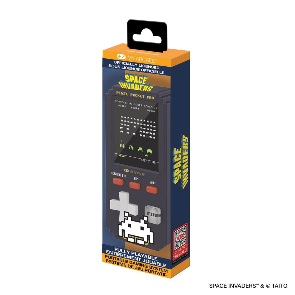 Mini consolă portabilă Space Invaders Pixel Pocket Pro, ecran color 2 inch, design compact