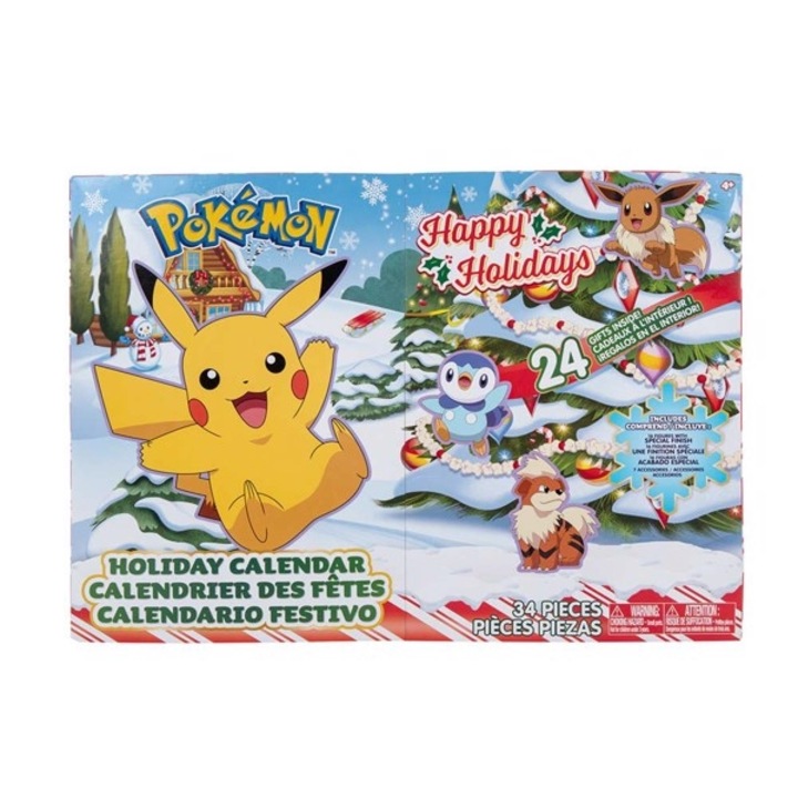 Jazwares Pokemon 2022 adventi naptár, 34 darab, 16 minifigura, 8 dekoráció, többszínű, fiúknak, 3 év