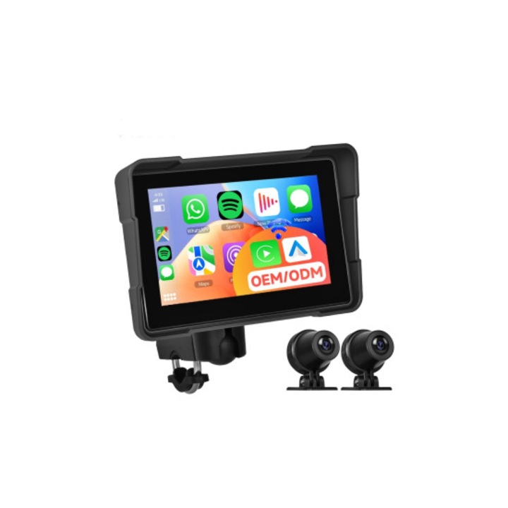 Sistem camera DVR motocicleta cu ecran 5 inch si camera fata spate Cod: A4059