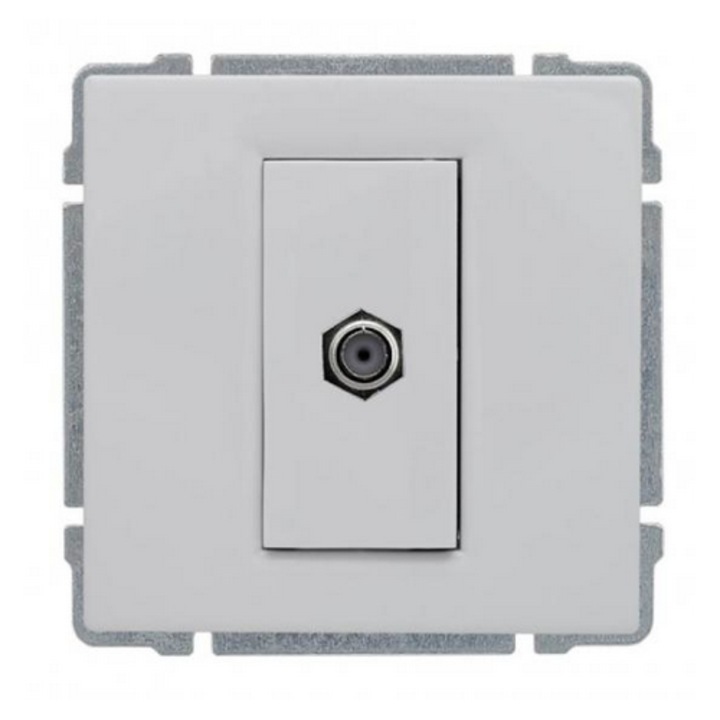 Priza KOS66, antena tip F, alb, 75x50mm, Kos Elektro System