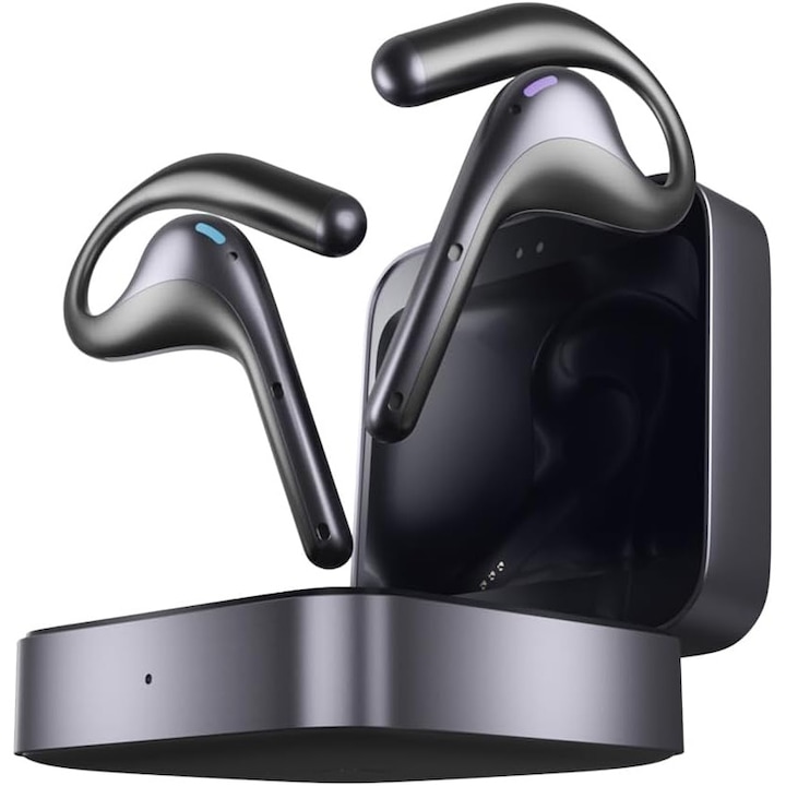 Casti traductor AI Timekettle W4 Pro, traducere simultana in 40 limbi, autonomie 6 ore, negru