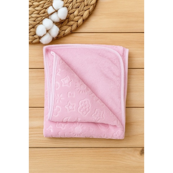 Одеяло за бебета Lumeria, розово, пухкаво, релефно, 75x100см