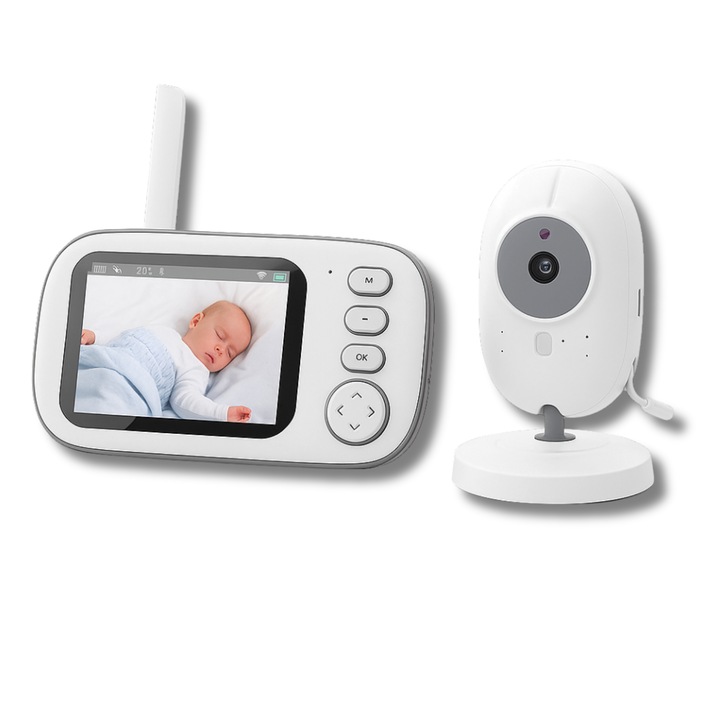 Baby Monitor Cinevo SleepGuard® Pro 720p – HD videokamera 3.5”, kétirányú kommunikáció, éjjellátó, hőmérséklet-érzékelő, 2000mAh akkumulátor