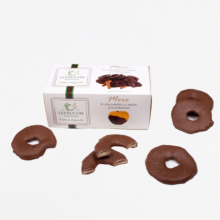 Szárított alma szeletek tejcsokoládéban fahéjjal 200g