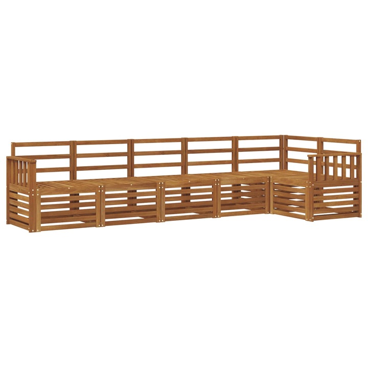 Seturi de canapele 6 pcs vidaXL, natural Lemn Solid de Acacia