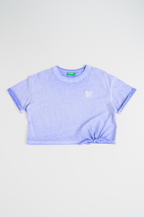 United Colors of Benetton, Mintás crop póló, Azúrkék