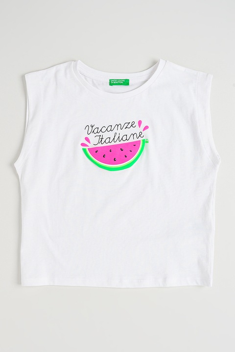 United Colors of Benetton, Ujjatlan mintás póló, Fehér